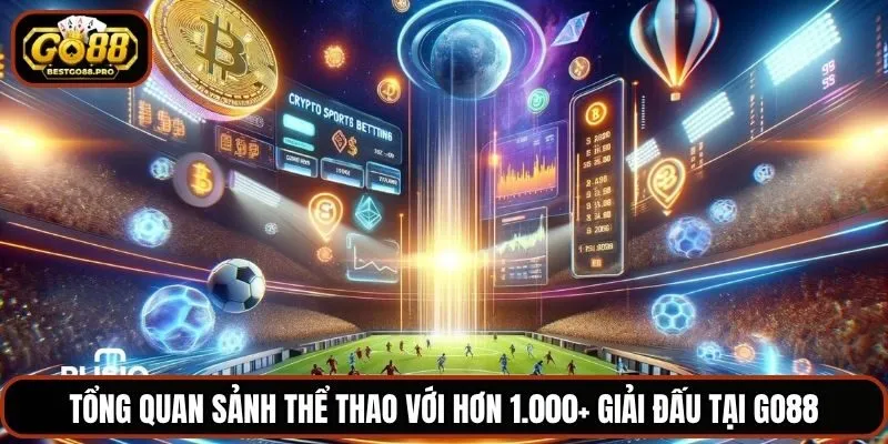 Tổng quan sảnh thể thao với hơn 1.000+ giải đấu tại Go88